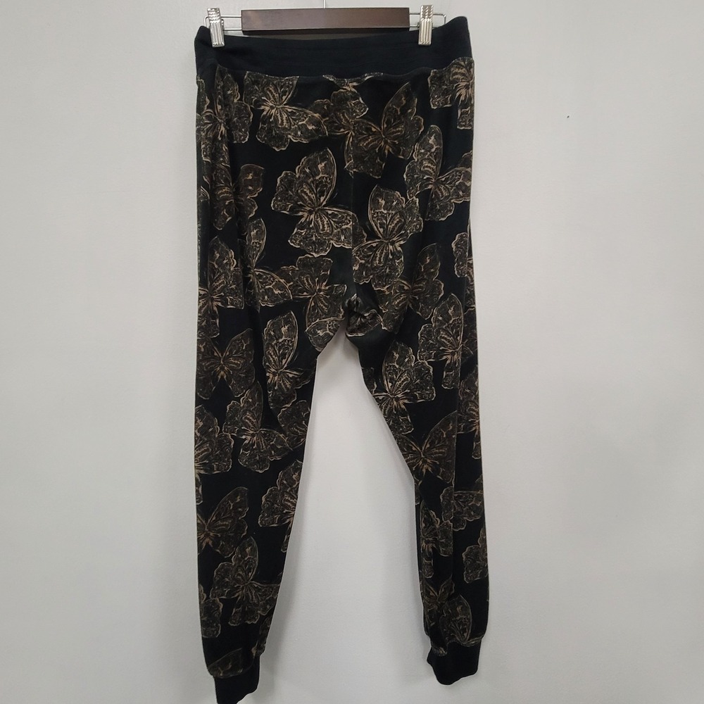 Johnny Was Black Velvet Butterfly Zip Hoodie & Joggers Set - Picture 9 of 16